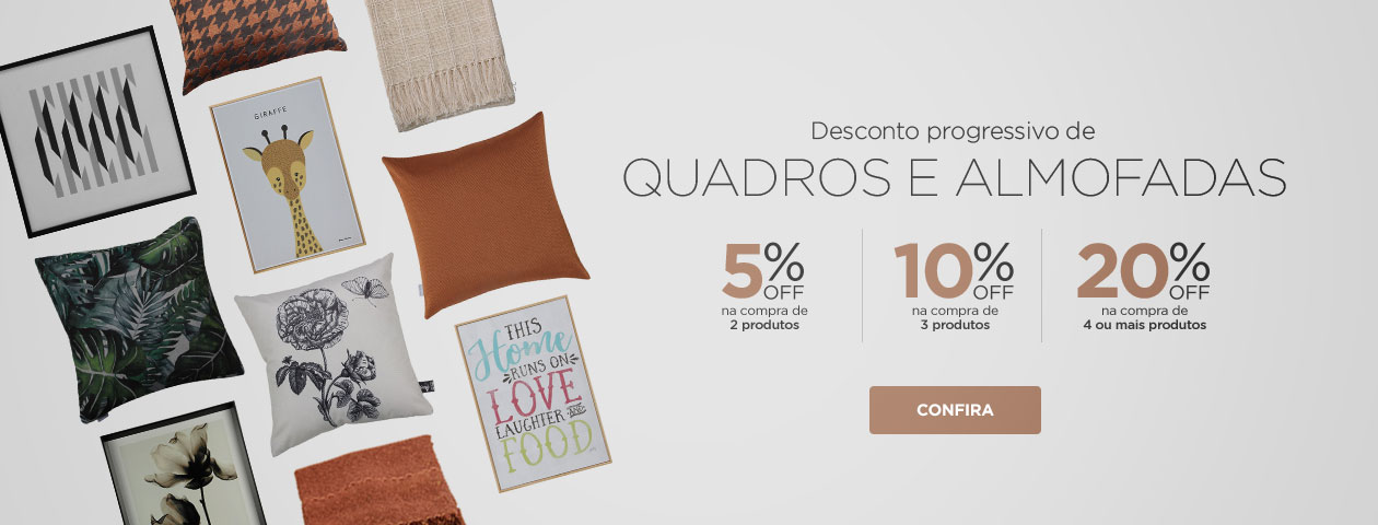 Desconto progressivo em Quadros e Almofadas